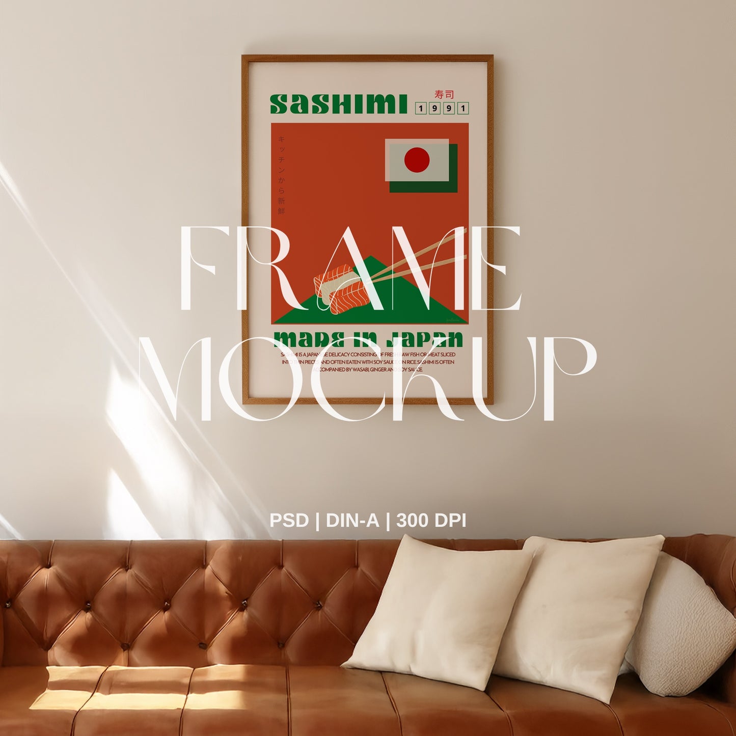 Retro Couch PSD Frame Mockup