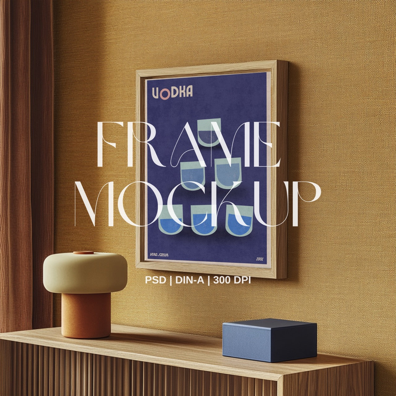 Minimalist Retro Interior PSD Frame Mockup