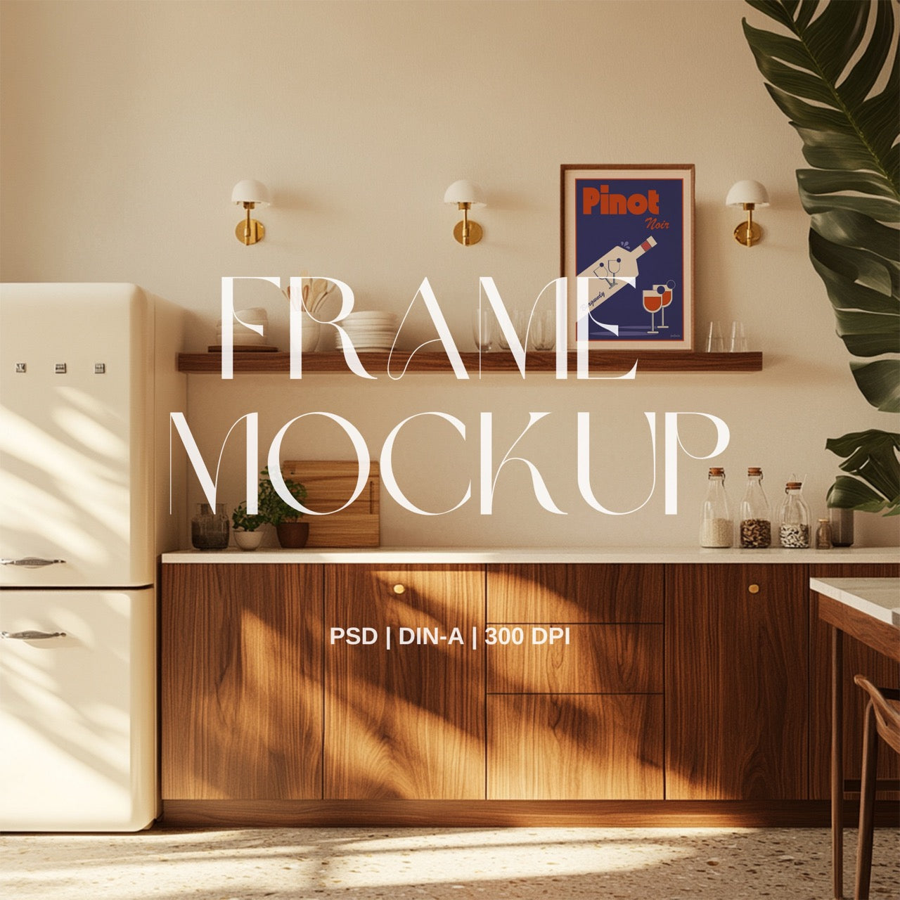 Mid-century Kitchen Interior Frame Mockup