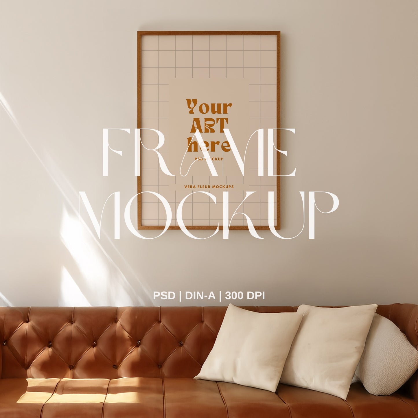 Retro Couch PSD Frame Mockup
