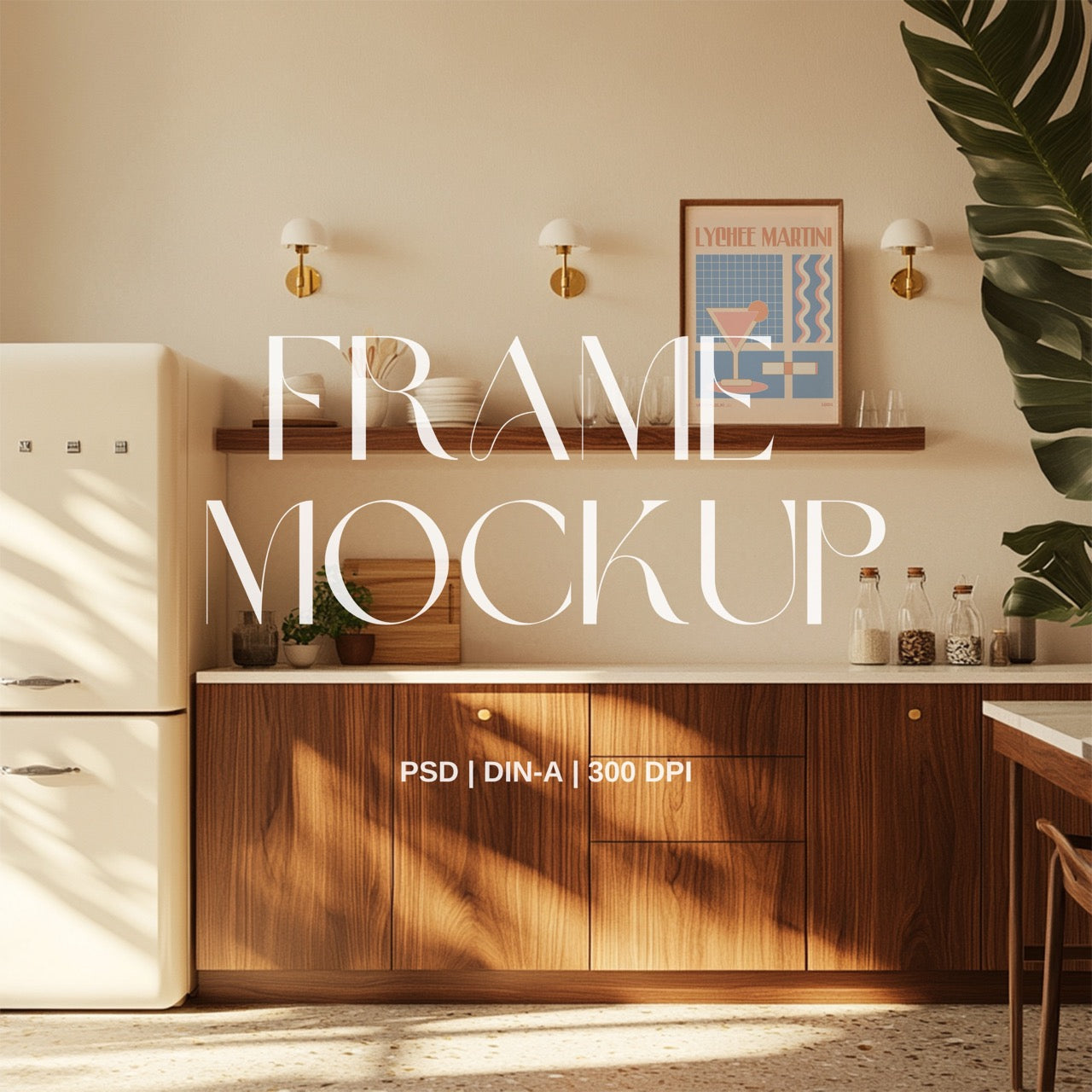 Mid-century Kitchen Interior Frame Mockup