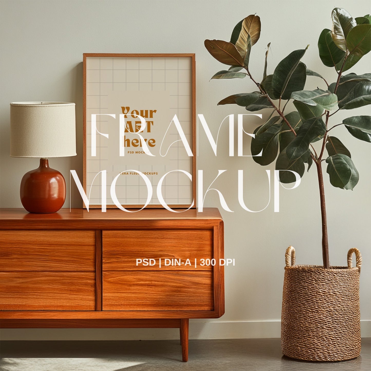 Mid Century Console PSD Frame Mockup