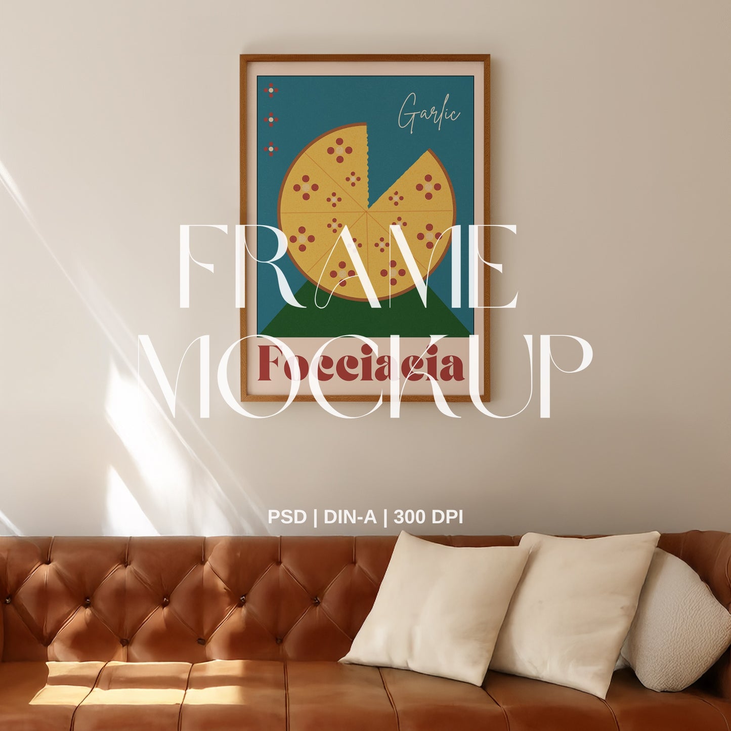 Retro Couch PSD Frame Mockup