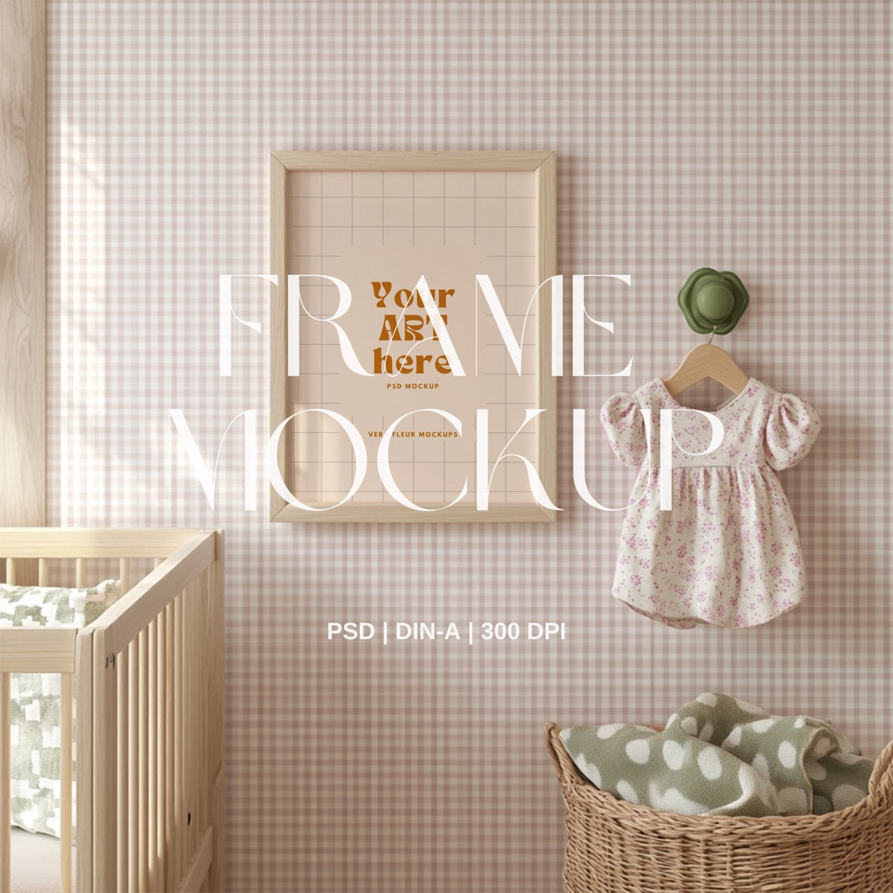 Pink Nursery PSD & Canva Frame Mockup