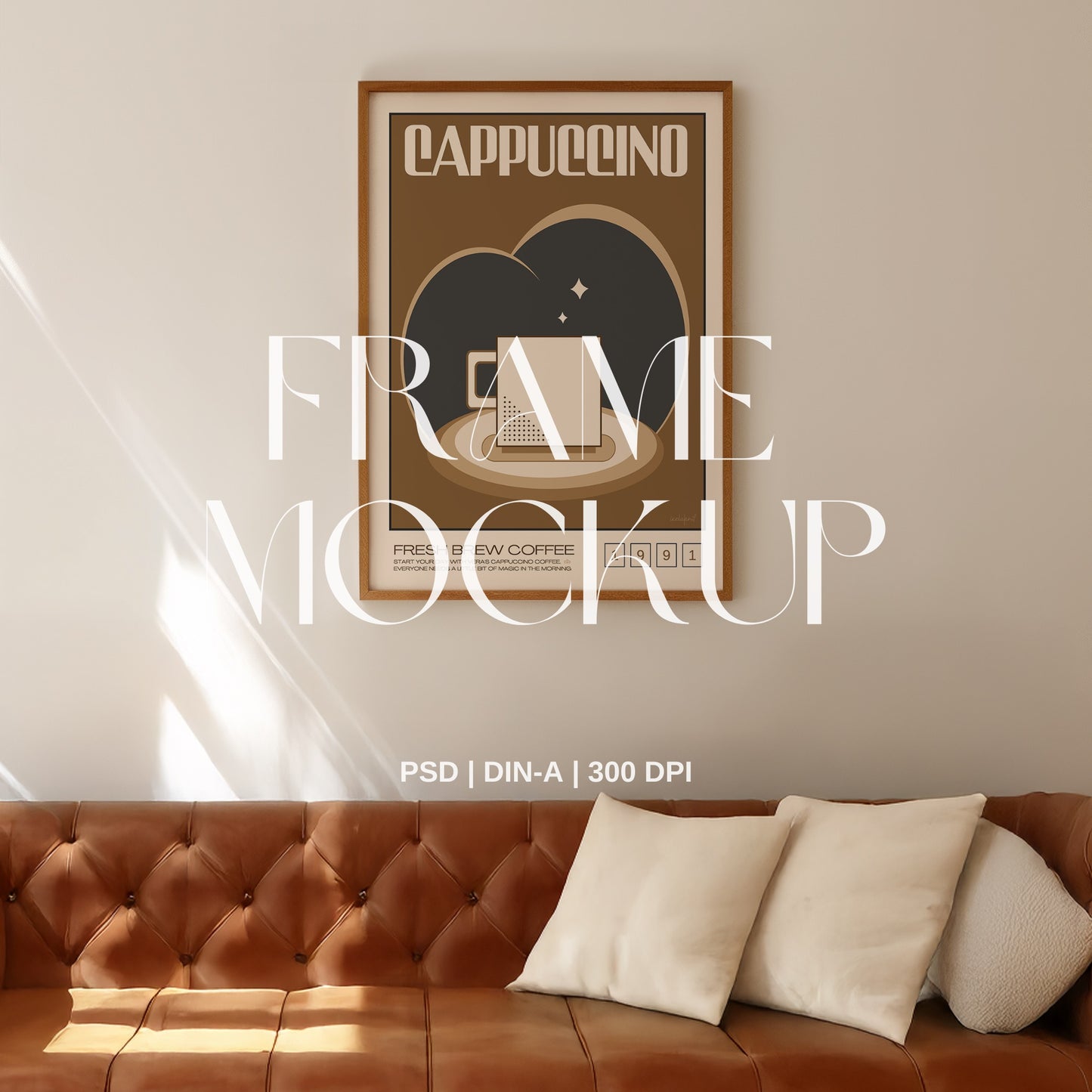 Retro Couch PSD Frame Mockup