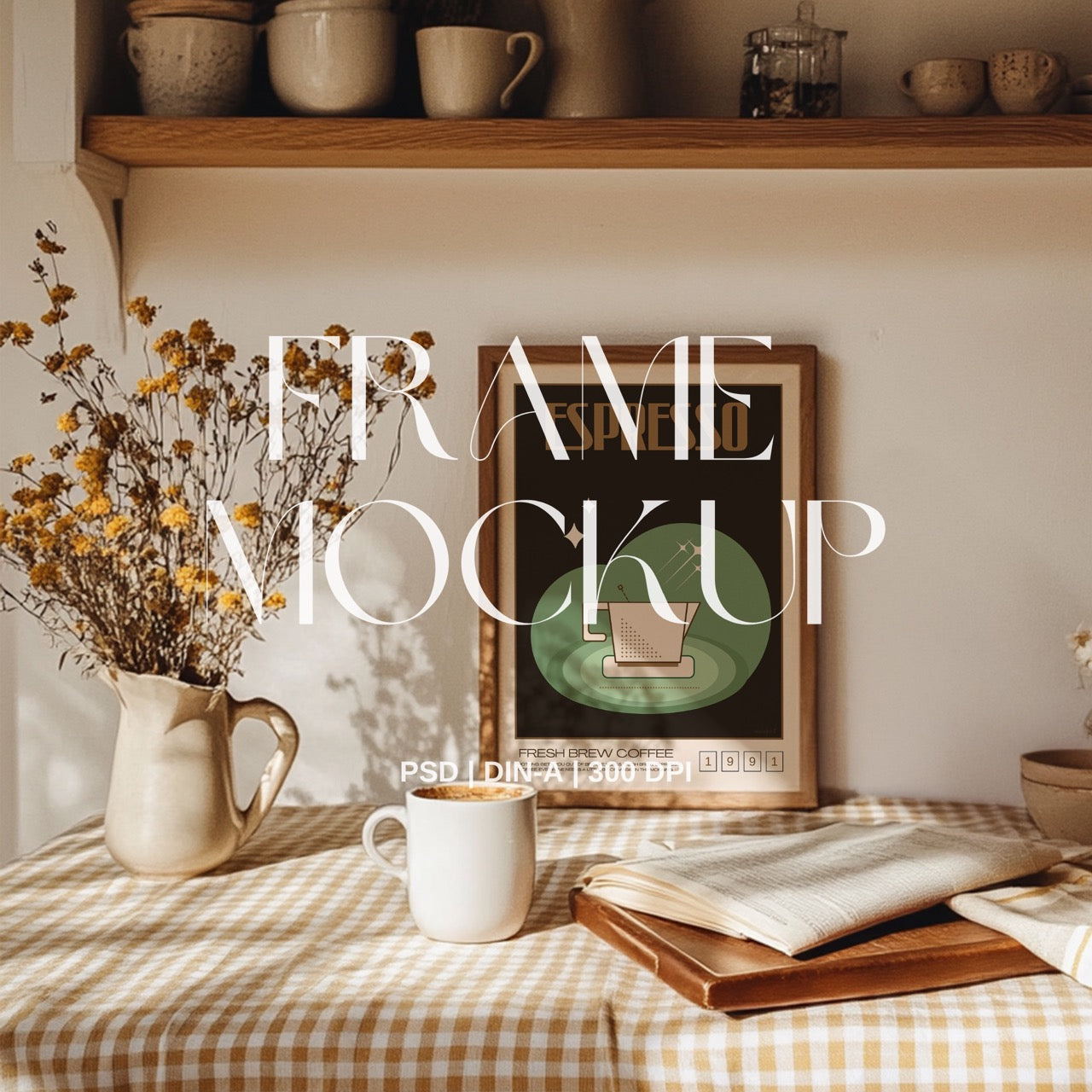 Warm Kitchen PSD Frame Mockup