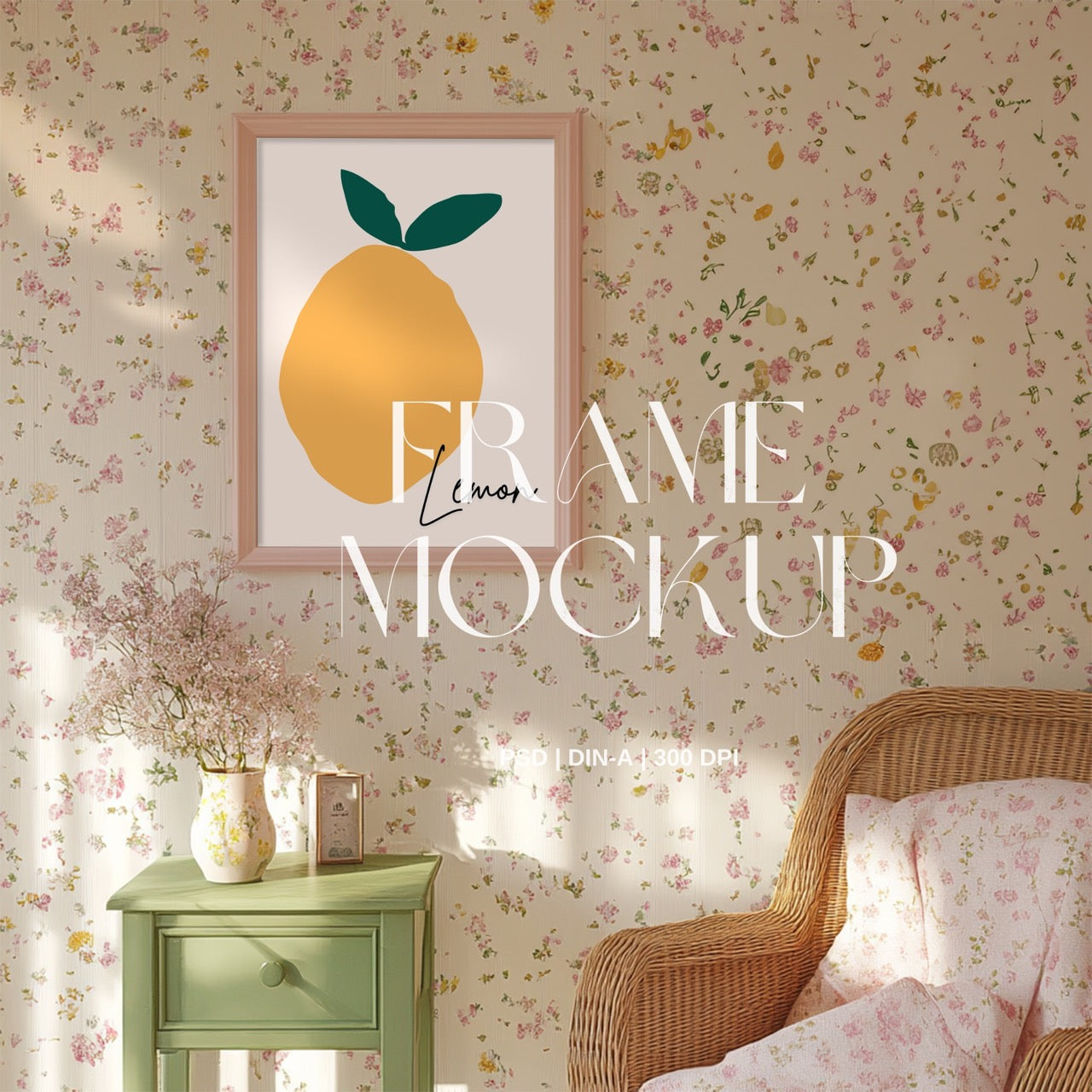 Quaint Cottage Lounge PSD & Canva Mockup