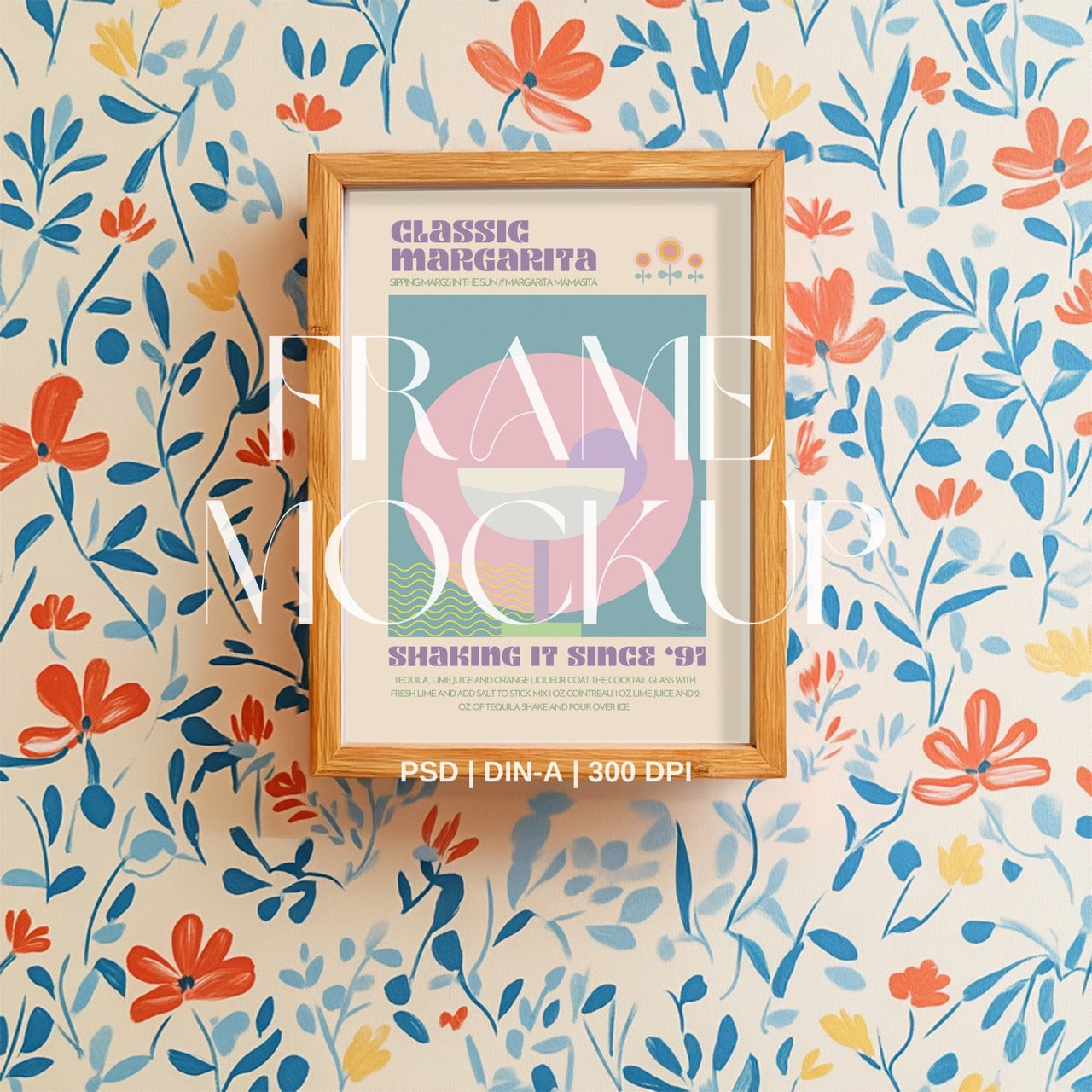 Floral Wall PSD Frame Mockup