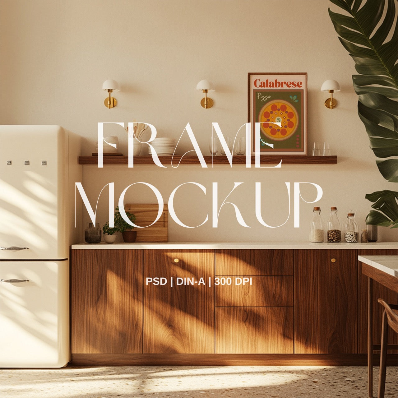 Mid-century Kitchen Interior Frame Mockup