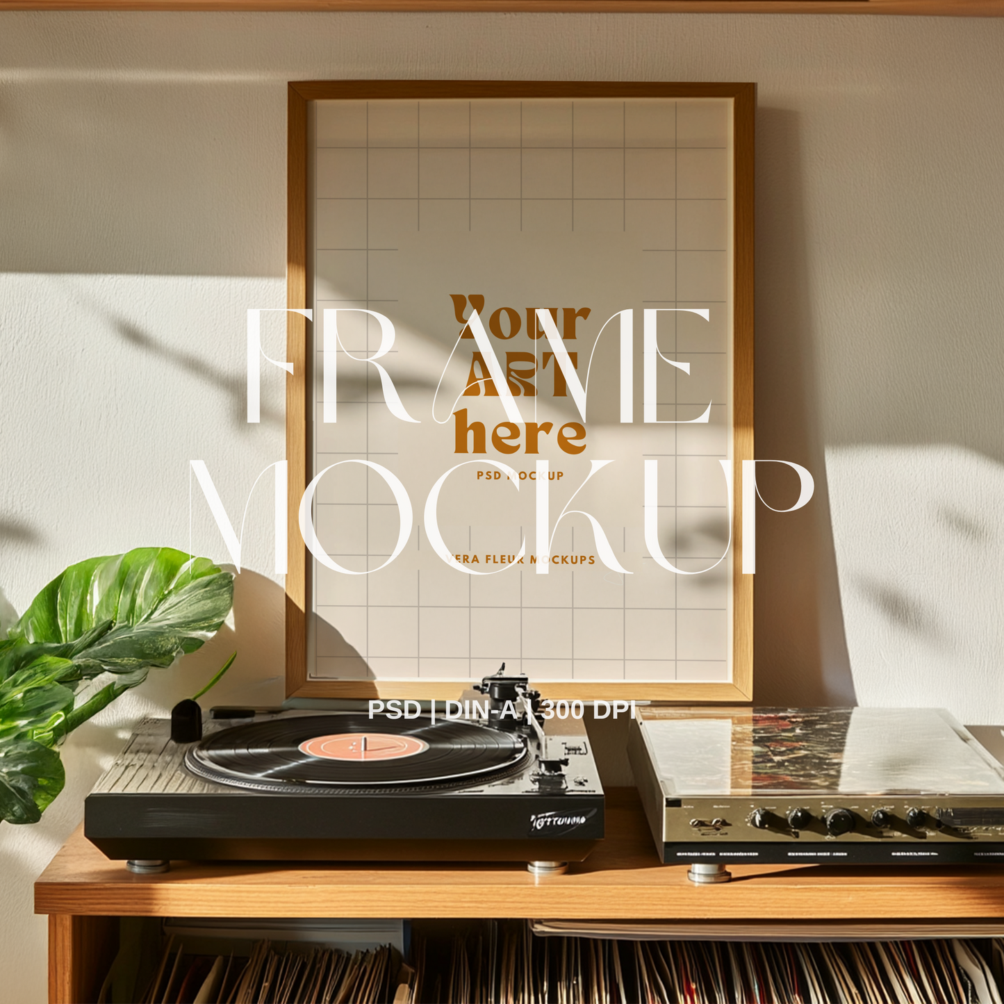 Record Player PSD Frame Mockup