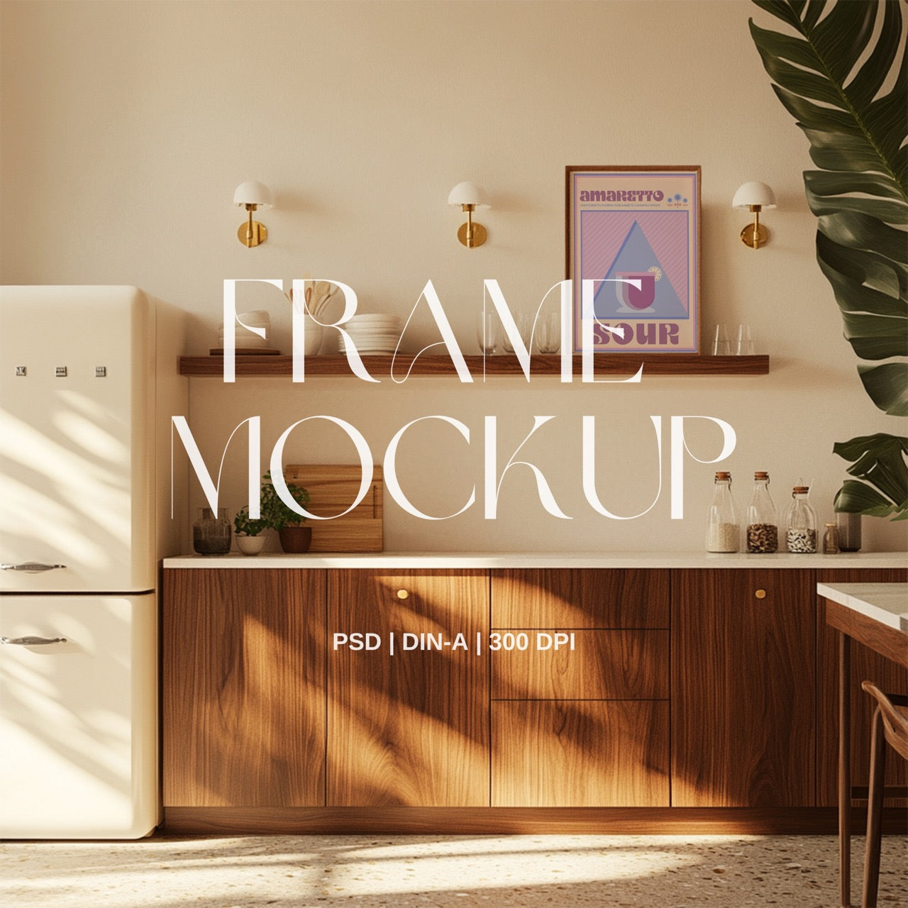 Mid-century Kitchen Interior Frame Mockup