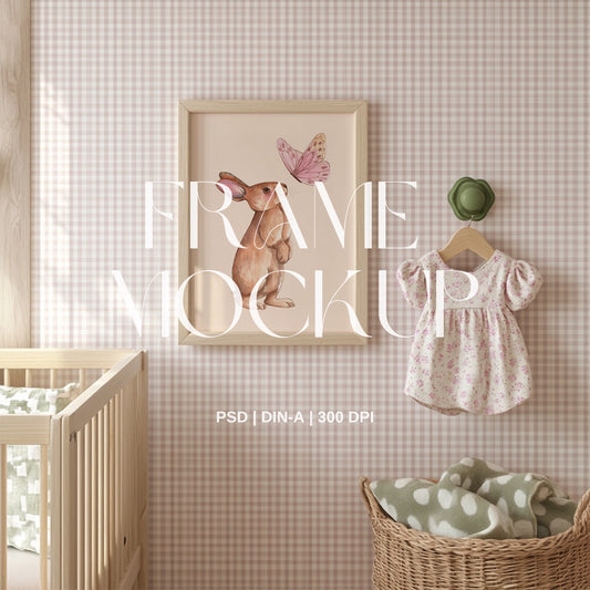 Pink Nursery PSD & Canva Frame Mockup