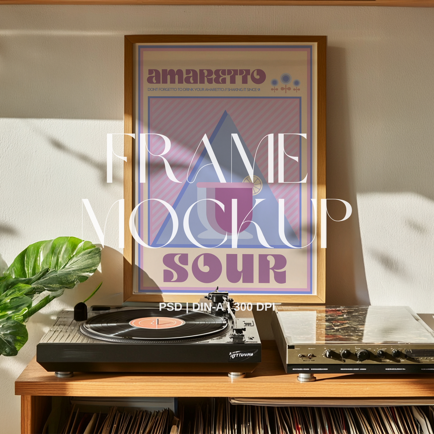 Record Player PSD Frame Mockup