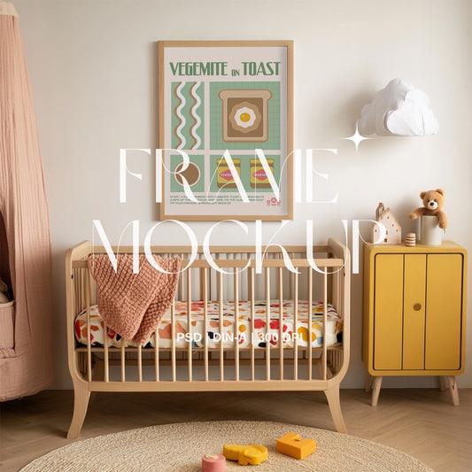 Mustard Crib PSD & Canva Frame Mockup