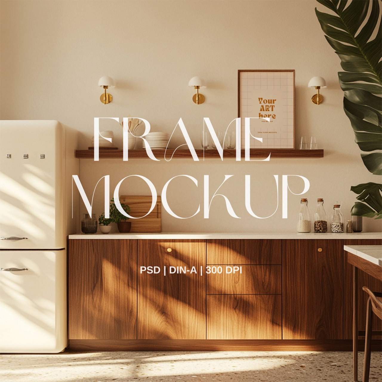 Mid-century Kitchen Interior Frame Mockup